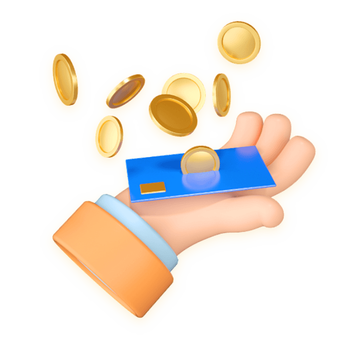 Coins and hand illustration